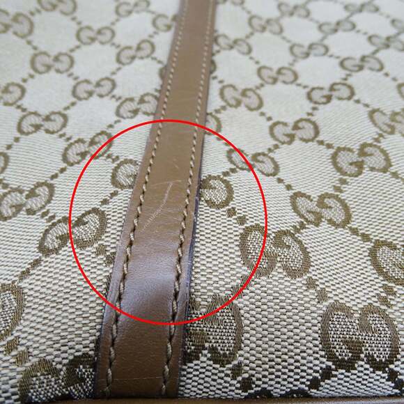 GUCCI Authentic Brown Canvas Shoulder Bag - Picture 5 of 14